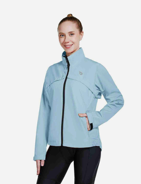 Baleaf Women's Waterproof & Windproof Detachable Sleeves Jackets cai029 Light Blue Front